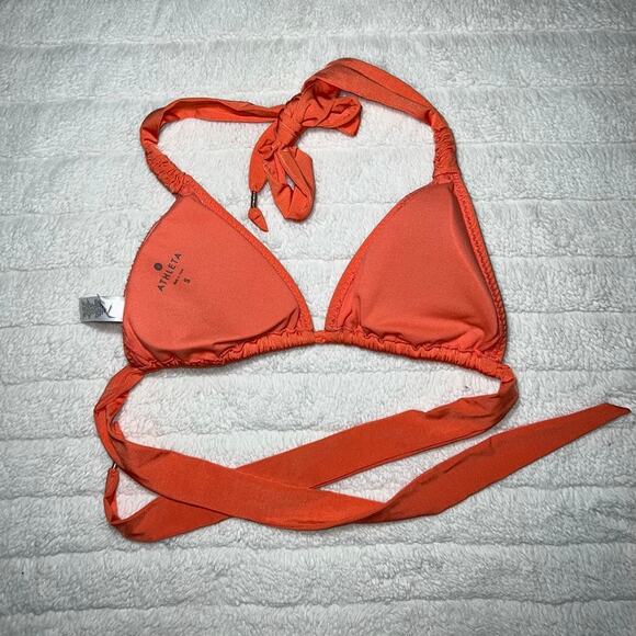Athleta Orange Tie Triangle Bikini Swim Top - Picture 3 of 8